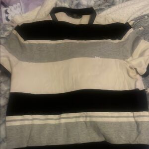 Men's Black and Gray Polo Shirt